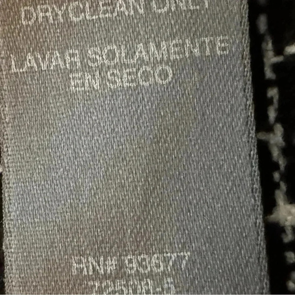 BISOU BISOU Michelle Bohbot Tweed Fringe Black Blazer Jacket Women’s Sz 6 Small - Picture 11 of 16